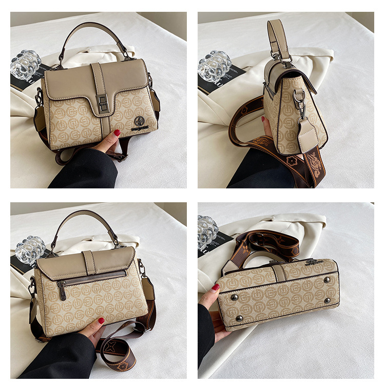 Wholesale Women's Bag Europe And The United States Retro Portable Diagonal bag letter printing shoulder bag all-match temperament small square bag_voghion.com