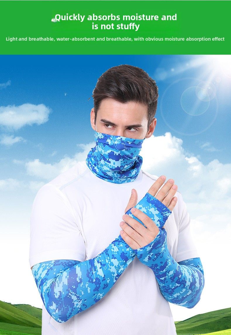 Ensemble de protection solaire pour le sport, foulard de cyclisme, soie glacée, séchage rapide, respirant, pêche, cou, manches, équipement_voghion.com
