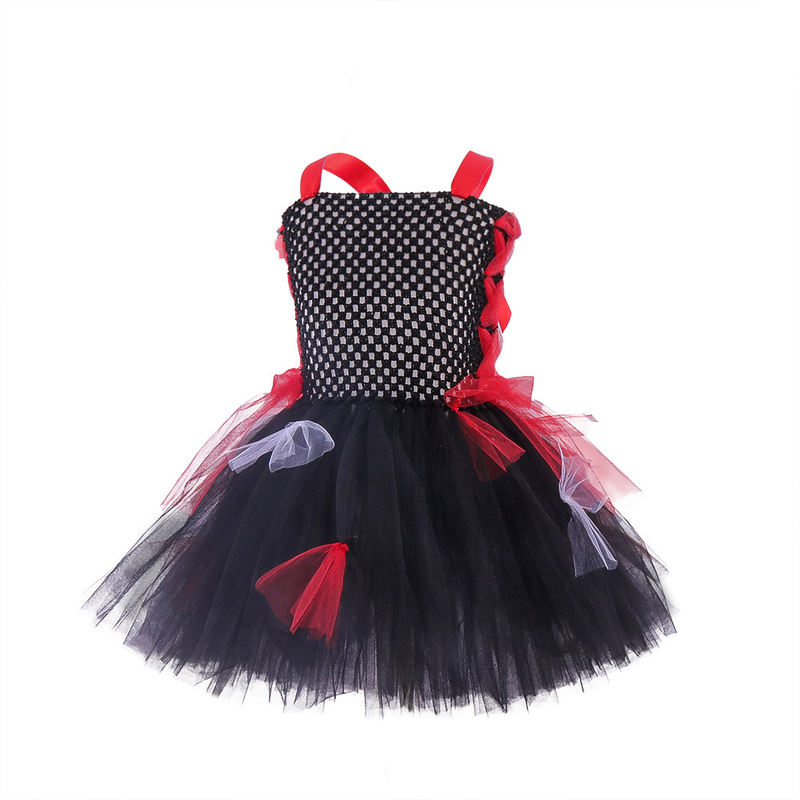 Rochie de fete vampir cu fustă tutu din plasă, îmbrăcăminte pentru copii, costum de dans pentru petrecere de Halloween nou_voghion.com