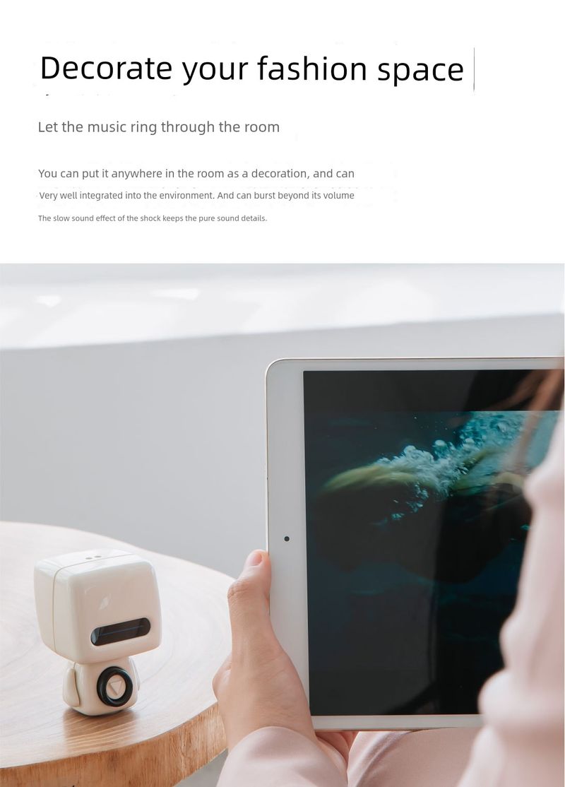 Difuzor portabil Sier Mini Robot Bluetooth, cadou de ziua de naștere pentru băieți și fete_voghion.com