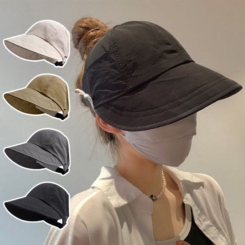 Nieuwe aankomsten Mode Lege Top Brede Rand Voor Anti UV Zonwering Vrouwen Vrijetijdsbesteding Verstelbare Buiten Strand Cap Vissershoed_voghion.com