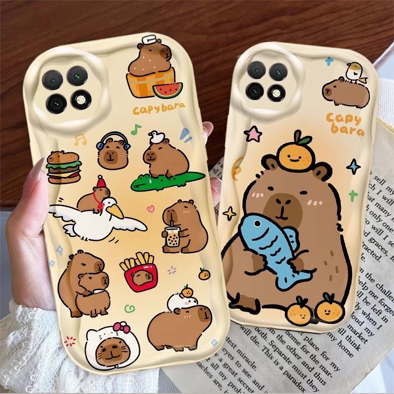 Für Samsung S24 S23 S22 S21 Plus Ultra S20 FE A34 A06 A05 A04 A03 A55 A54 A35 M55 M54 M34 M35 M55 M14 M15 Nette Anime Blau Fisch Capybara Fall_voghion.com