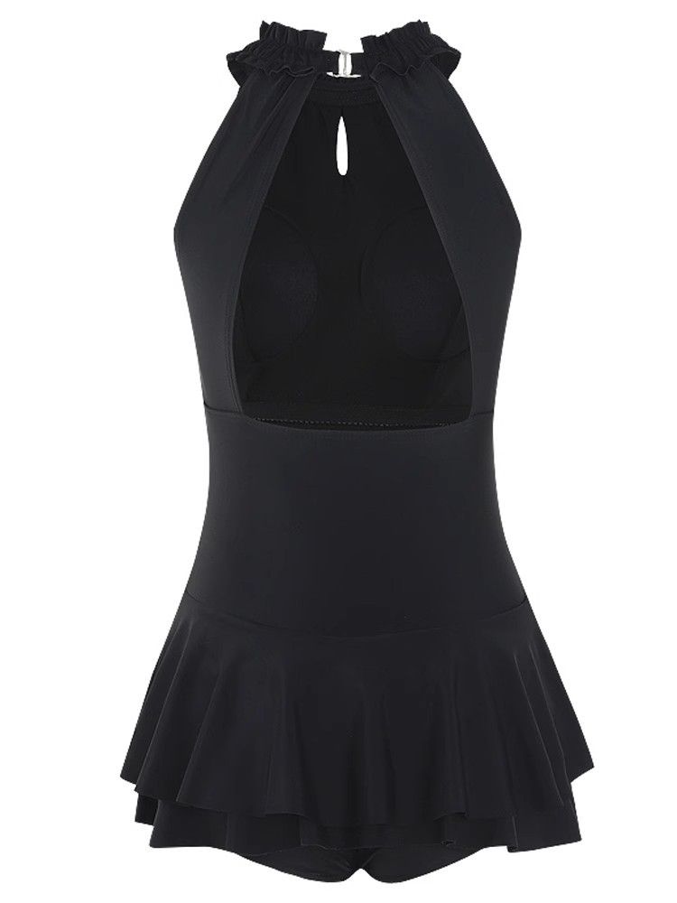 Women's New One-Piece Swimsuit Korean Pure Desire Ins Style Skirt Cover Belly Slimming High-End Backless Hot Spring_voghion.com