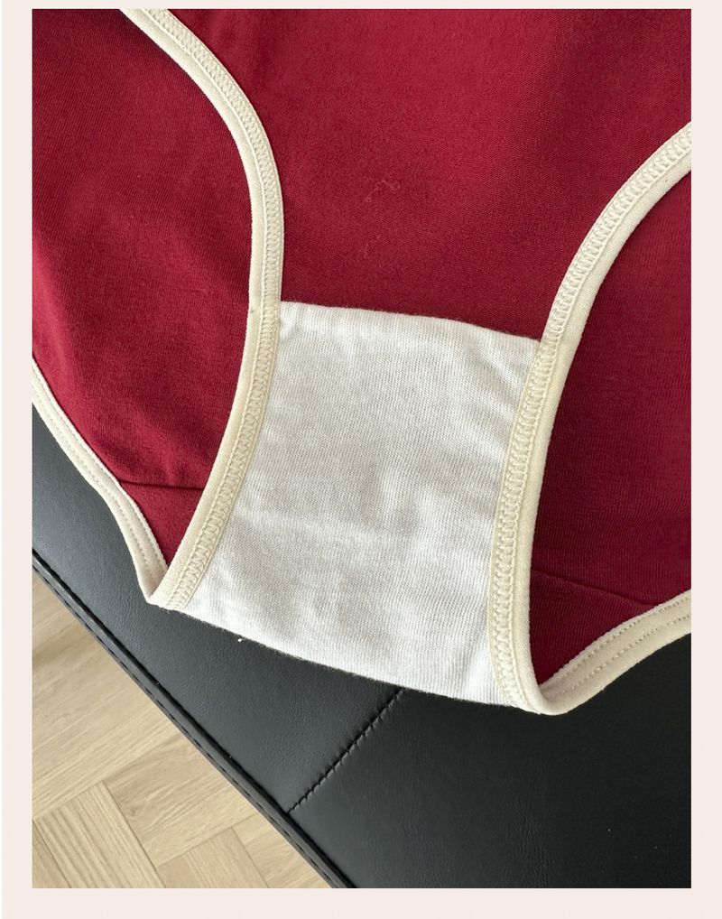 Intimates för kvinnor Tunga Benmingnian bomullsunderkläder kan matchas med par 5a Antibakteriellt grenvinröd körsbärsröd medellång midja_voghion.com