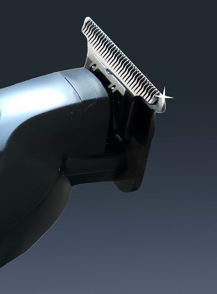 Professional Cordless Hair Clipper – Titanium Alloy Blade For Precision Fades, Bald Cuts & Beard Trimming (Black/White, 90min Fast Charge)_voghion.com