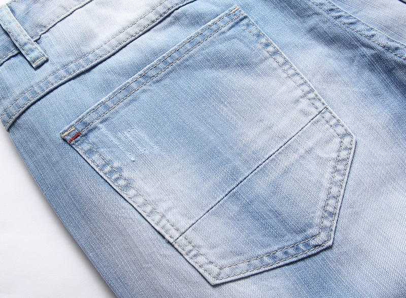 Männerkleeder Summer dënn Denim Shorts Männer gerappte mëttel Hosen Trend locker riicht gedréckt Männer Véierelshosen_voghion.com