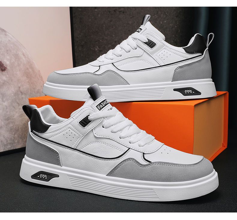 Work 2024 New Waterproof Leather Surface Youth Board Men's Versatile Casual Sports Trendy Shoes Spring_voghion.com