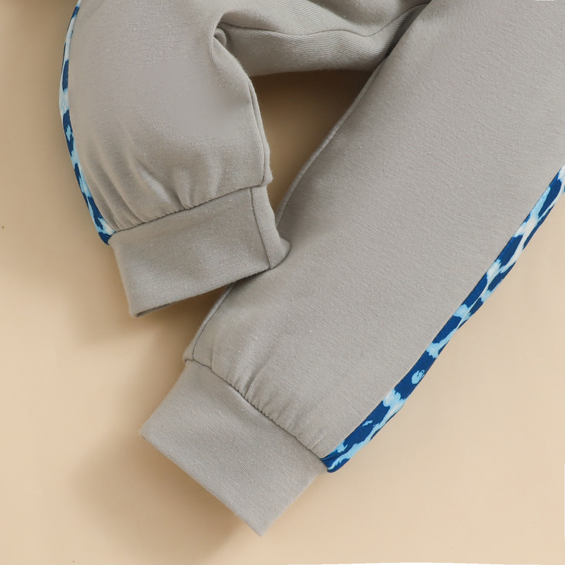 Babytøjz baby hættetrøje med bogstavtryk sweater lomme pullover bukser jakkesæt kvindelig skat todelt sæt_voghion.com
