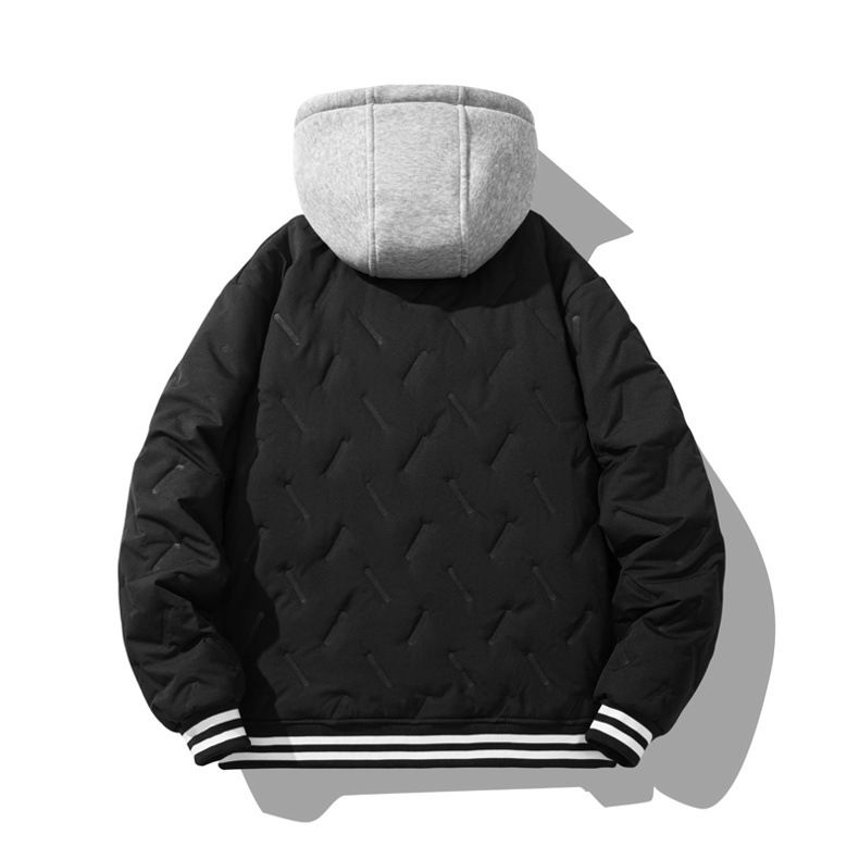 Graphen-Kapuzenjacke für Herren – Wintermantel mit Fleecefutter und Ultraschallschweißtechnologie, winddichte Polyester-Außenhülle_voghion.com