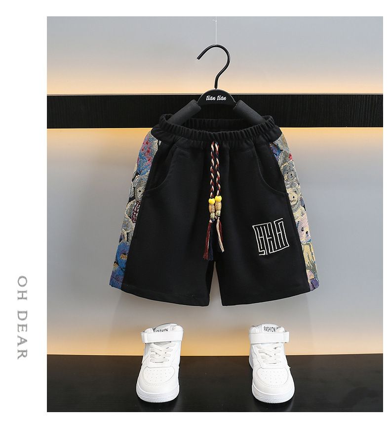 Conjunto de verano de dos piezas para niño: camiseta y pantalones cortos con estampado gráfico | Conjunto de ropa urbana para niño_voghion.com
