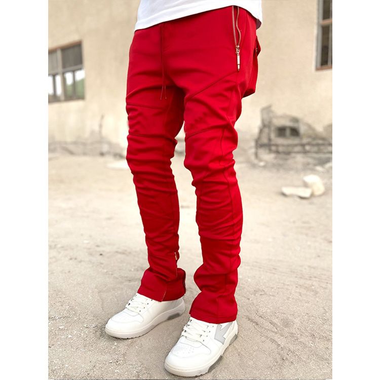 Herrenbekleidung Sporthosen Herren Herbst Leggings Elastische Schlanke Rucksacktasche Trendy Laufen Lässige Lange Hosen_voghion.com