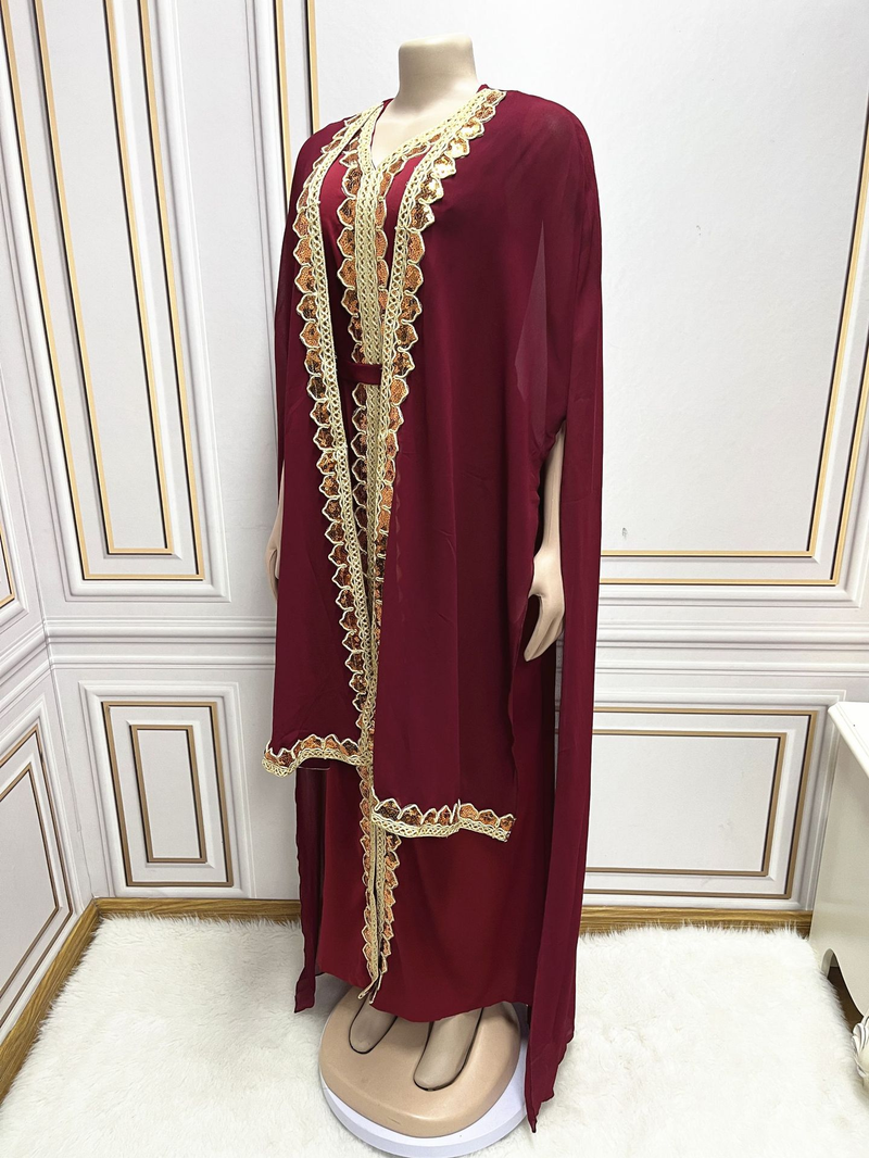 Naisterõivad Moslemi Abaya Naiste litritega kleit ülikond Šifoonist kaheosaline kleit Cape Robe_voghion.com