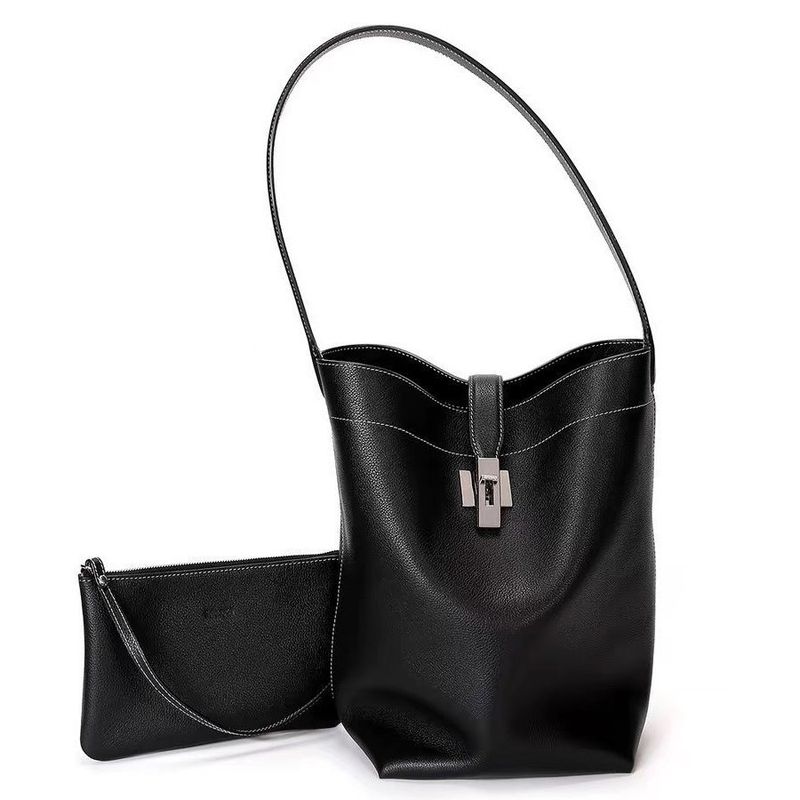 Women's Korean Version New Large Capacity Bucket Commuter Handbag Niche Vintage Shoulder Tote Bag_voghion.com