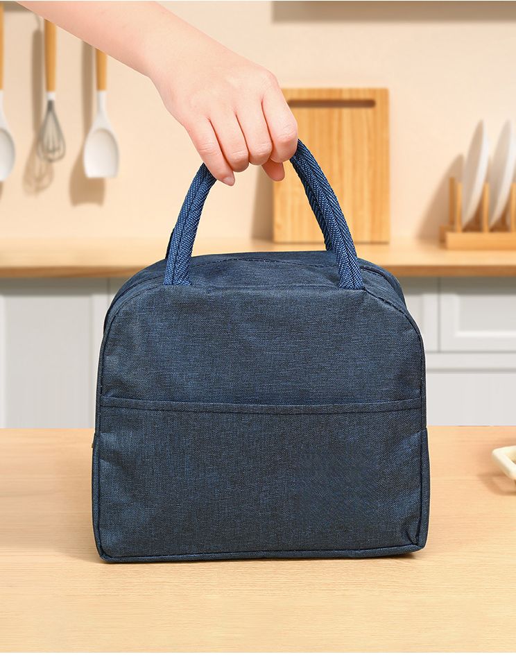 Japanese Style Aluminum Foil Simple Insulated Box Oxford Cloth Large Capacity Thickened Handheld Bento Lunch Bag_voghion.com