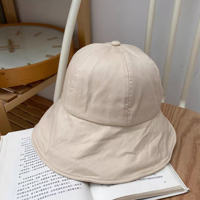 Sombrero de verano para mujer, sombrero de algodón con cola de caballo, sombrero de cubo para playa al aire libre, sombreros con visera ajustable, Color sólido, plegable, Panamá_voghion.com