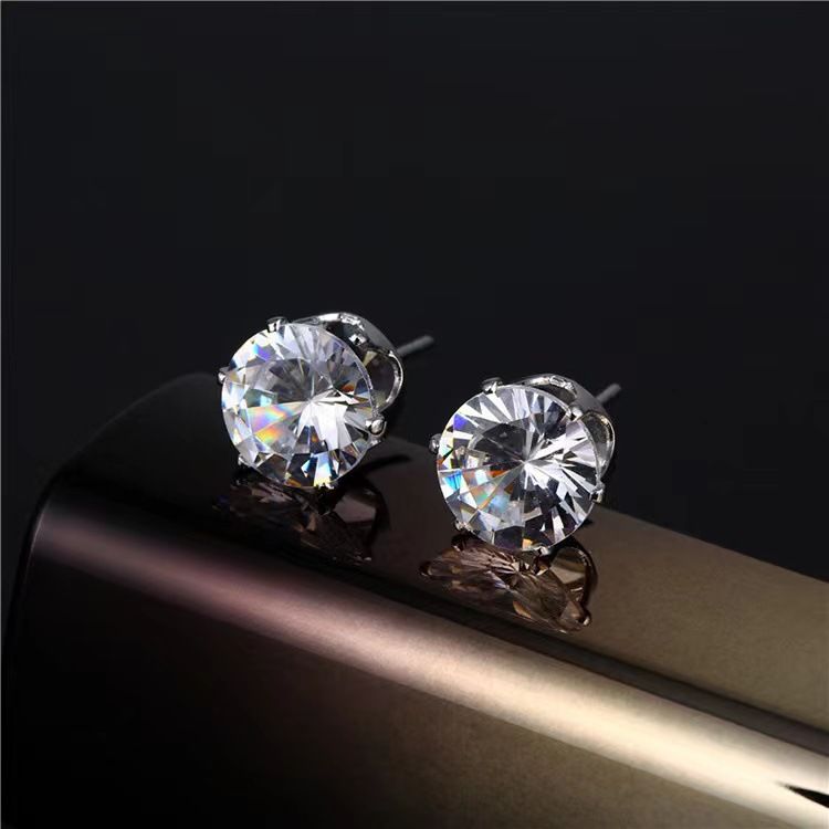 Super Flash Size Zircon Earrings Simple Small Ear Bone Studs Ear Hole Earrings Unisex Advanced Zircon Earrings_voghion.com