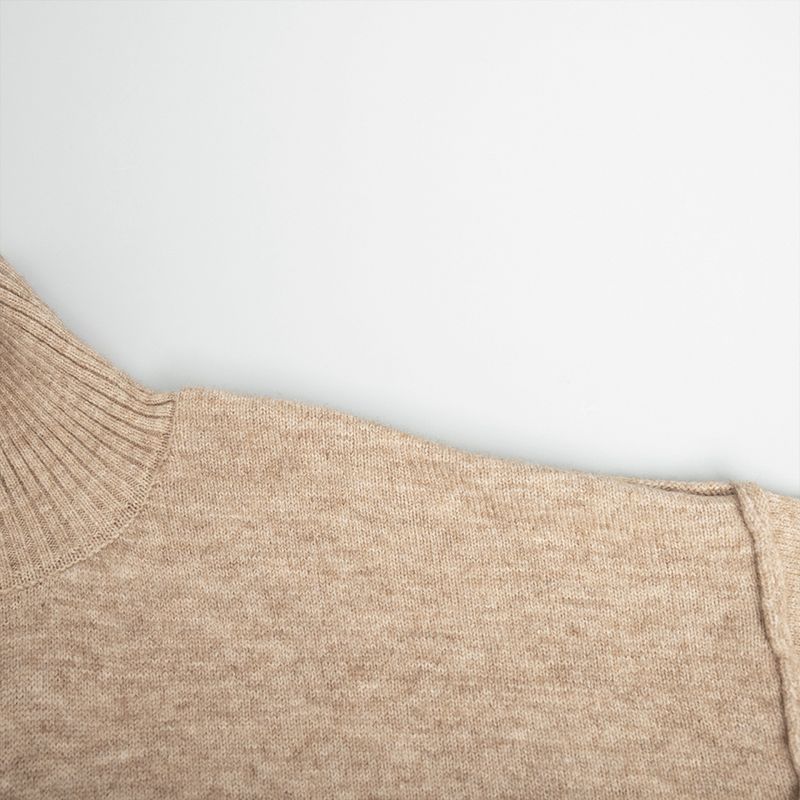 Abbigliamento da donna, completo con maglione a collo alto, nuovo, casual, largo, pigro, pantaloni lavorati a maglia ispessiti_voghion.com