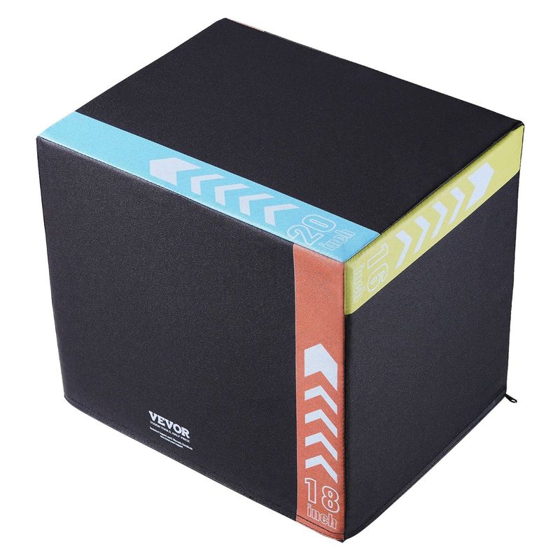 VEVOR 3 In 1 Plyometric Jump Box, 20/18/16 Inch Cotton Plyo Box, Platform & Jumping Agility Box, Anti-Slip Fitness Exercise Step Up Box For Home Gym Training, Conditioning Strength Training, Black_voghion.com