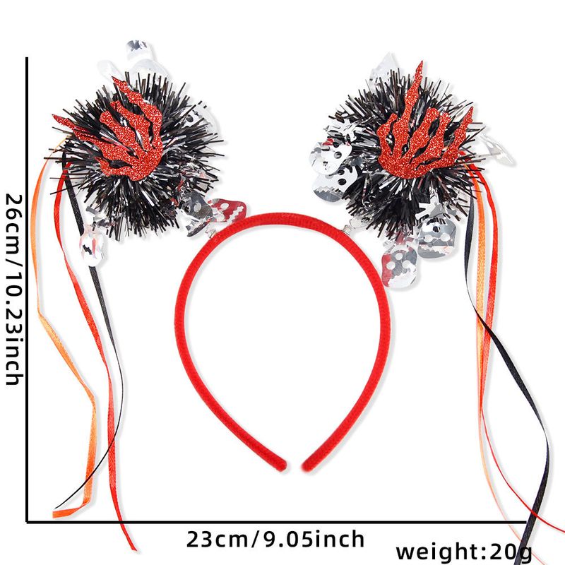 Cerchietto per capelli con nappe e nastro di seta per Halloween, palla da trucco per feste di fantasmi, cerchietto per capelli con zucca ragno_voghion.com