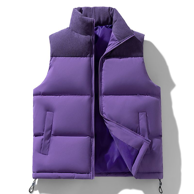 Autumn Winter Down Cotton Men Thickened Jacket Unisex Loose Puffer Vest_voghion.com