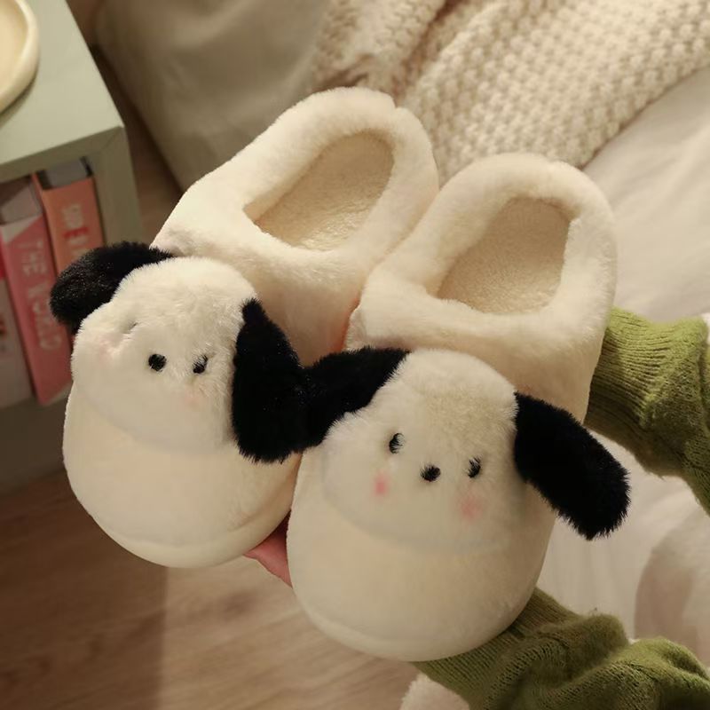 Nuove pantofole di peluche Pacha Dog con suola spessa, per interni, calde, pelose e carine, Zhao Zhi Li_voghion.com
