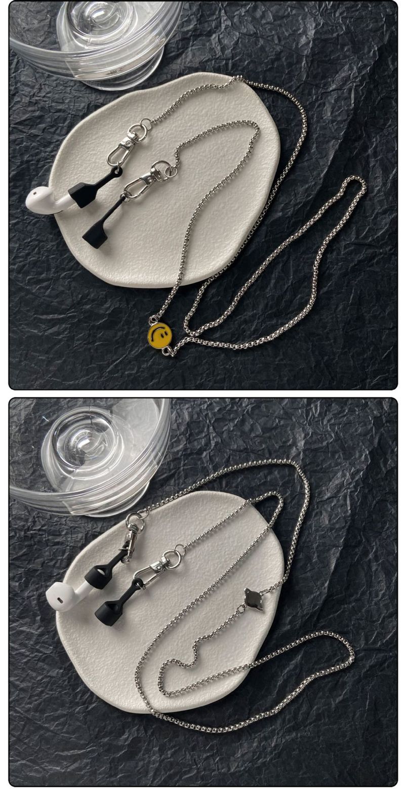 Anti Drop Chain Anti Lost Trendy High End Trendy Unisex Triangle Label Bluetooth Headset Necklace_voghion.com