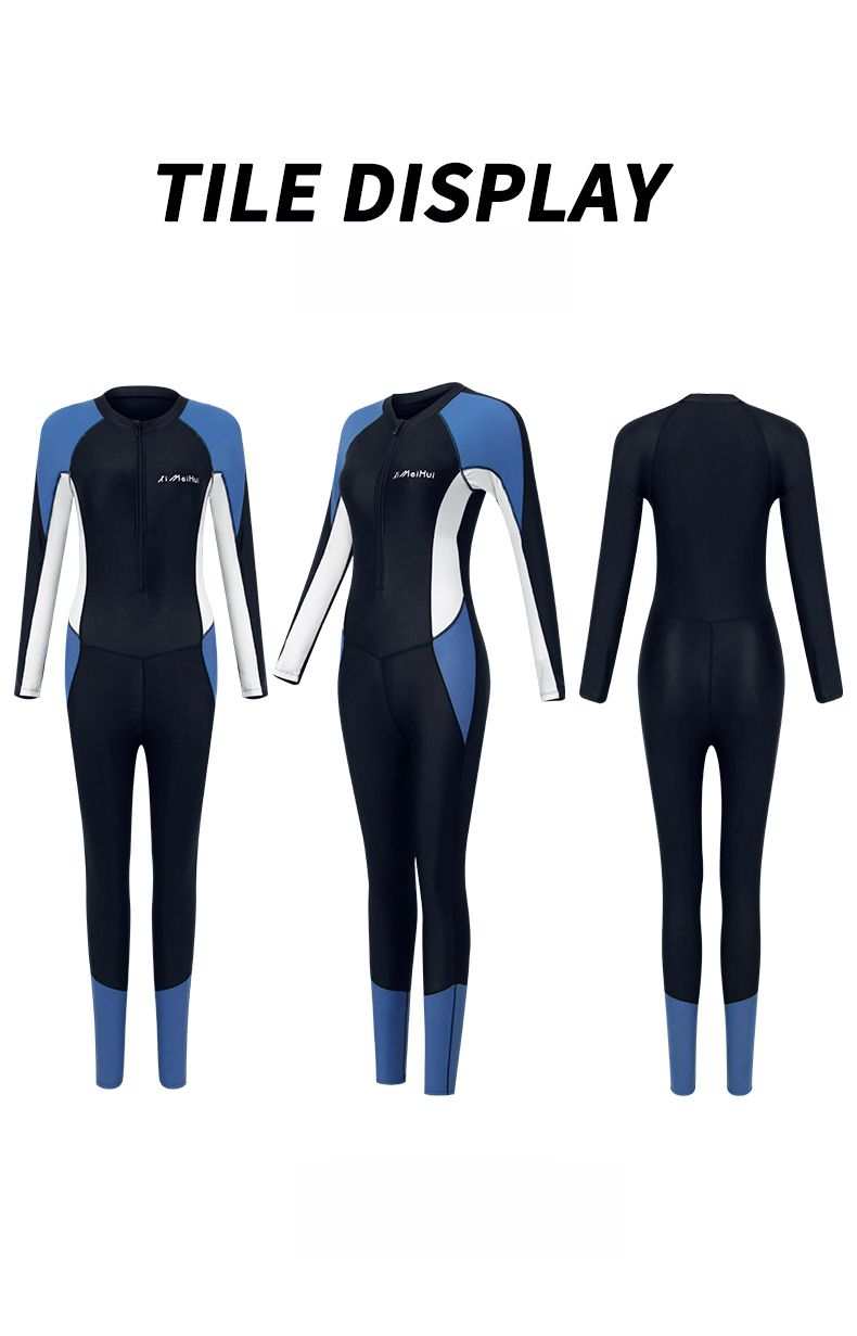 Dames Zomer Surf Badpak Eendelig Afslankend Plus Size Zonbescherming Lange Mouw Conservatief Rash Guard Volledig Lichaam_voghion.com