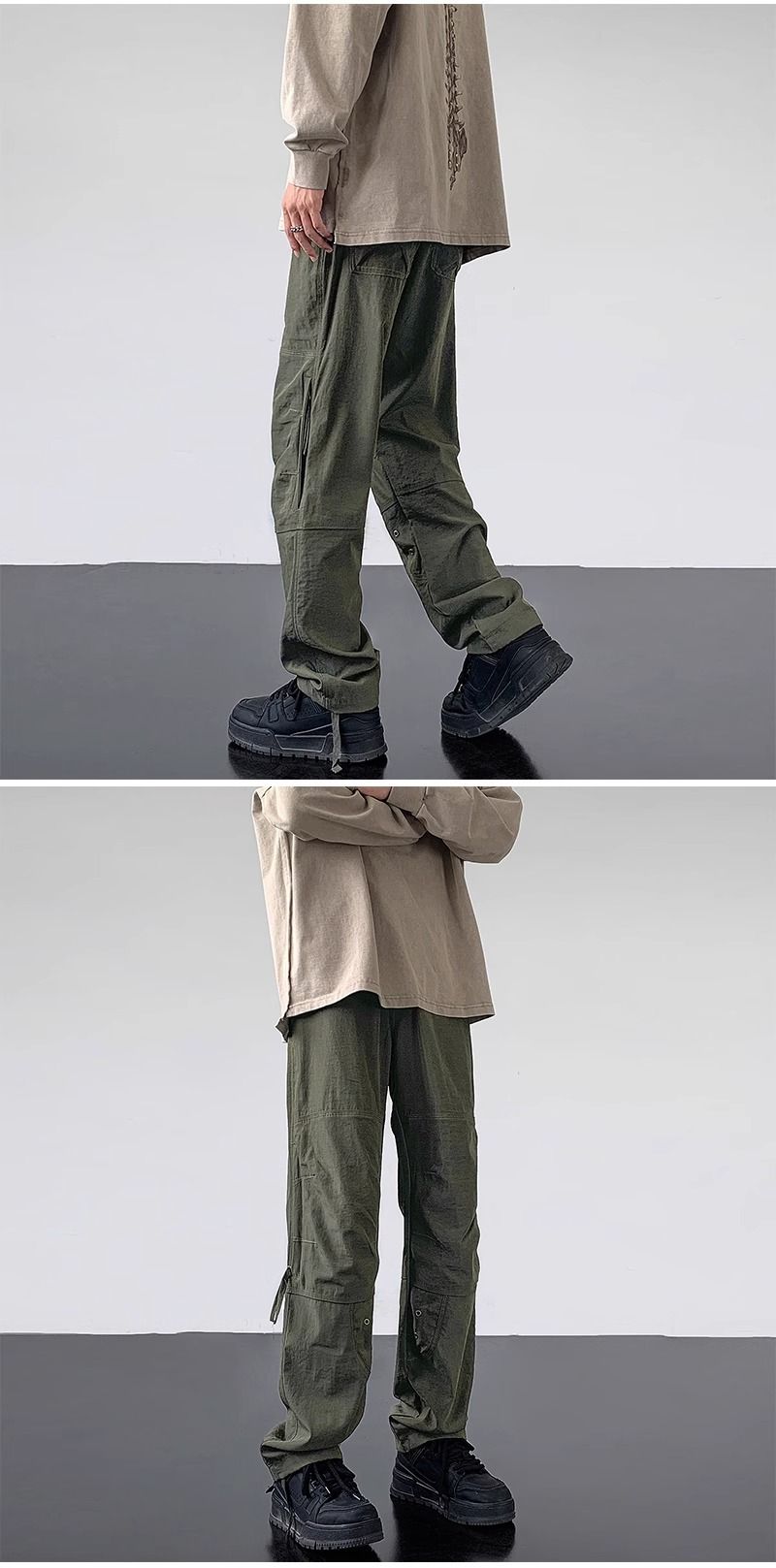 Herrenbekleidung Funktionelle Fallschirmjäger-Angriffshose Herren Frühling und Sommer Wasserdichter Outdoor-Schnelltrocknungsoverall Mit Seitlichem Reißverschluss Bergsteigerhose_voghion.com