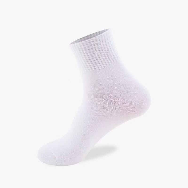 2025e Zhuji Men And Women Mid-Calf White Black Gray Solid Color Sweat-Aborbing Breathable Thin Low-Cut Boat Sport Short_voghion.com