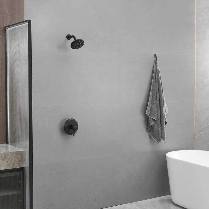 Single Handle 6-Spray Shower Faucet Set Trim Kit 1.8 GPM With Valve And Filtered Shower Head In. Matte Black_voghion.com
