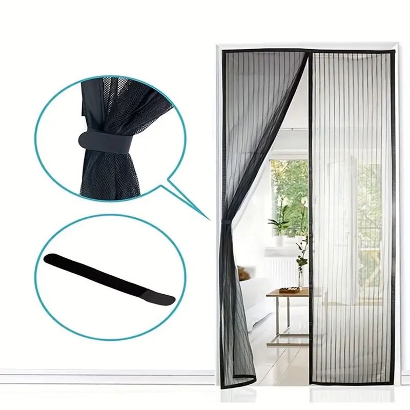 Vorhänge Gaze Türvorhang Frei Von Magnetstreifen Sommer Anti-Mücken Verschlüsselt Bestickt_voghion.com