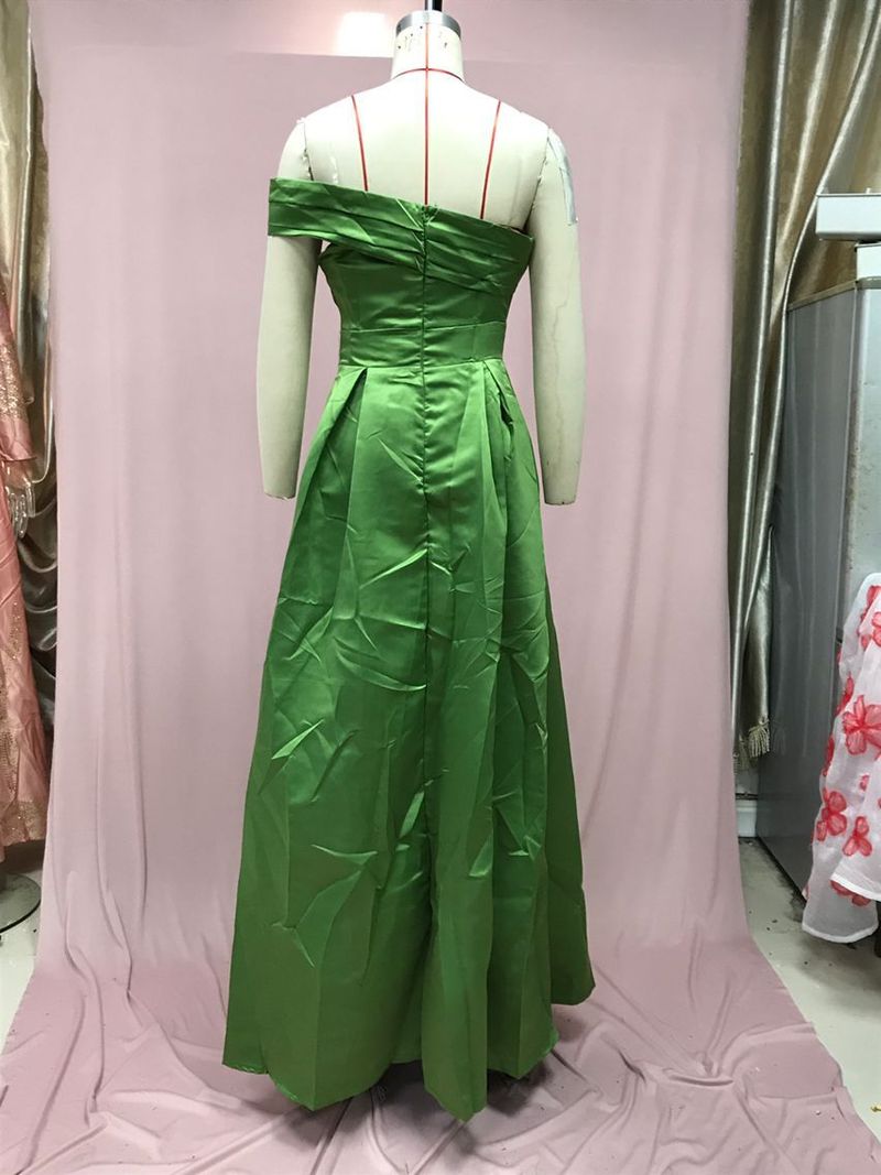 Women's Clothing Evening Dress Birthday Party Tutu Skirt Green High Split Sexy Robe_voghion.com