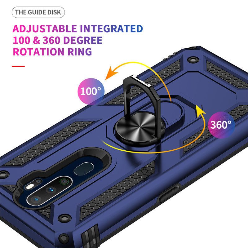 För OPPO A9 2020 Fodral Stötsäker Pansar Magnetisk Bilhållare Ring Skyddande baksida För OPPO A5 2020 telefonfodral_voghion.com