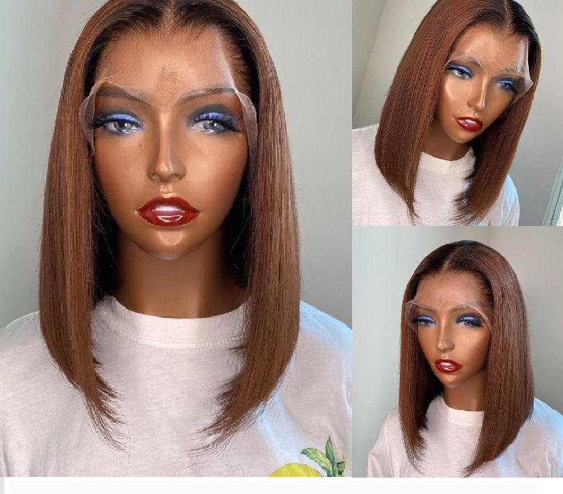 Bob corto Parrucche per capelli umani color cioccolato marrone bobo_voghion.com