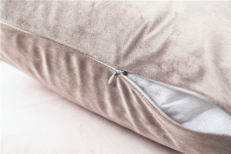 Nordic light luxury solid color thickened Dutch velvet pillow colorful plush sofa cushion bedside cushion_voghion.com
