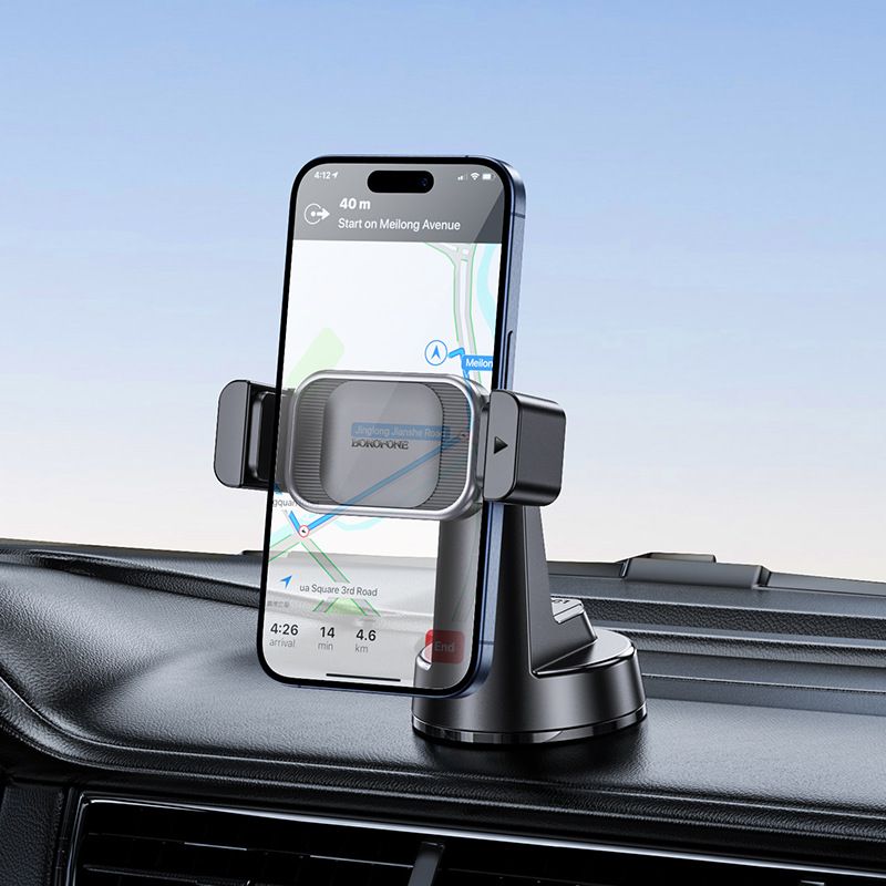 Music Festival BH107 Universal-Telefonhalter zum Aufziehen, Saugnapf-Navigationsständer für die Mittelkonsole_voghion.com