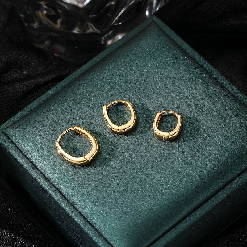 GEOMETRIC TRIO - Alloy Hoop Earrings Set (High-End Minimalist Jewelry, Retro Personality Design)_voghion.com