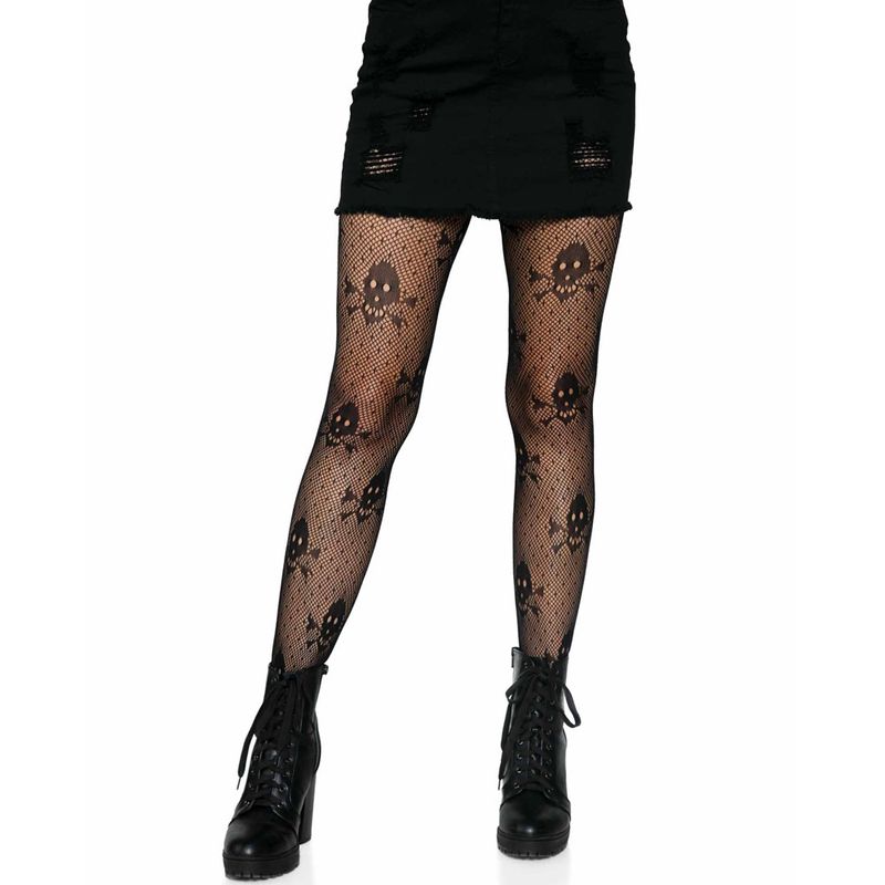 Seksowne rajstopy Seksowne rajstopy z czaszką na Halloween, rajstopy z siateczki_voghion.com