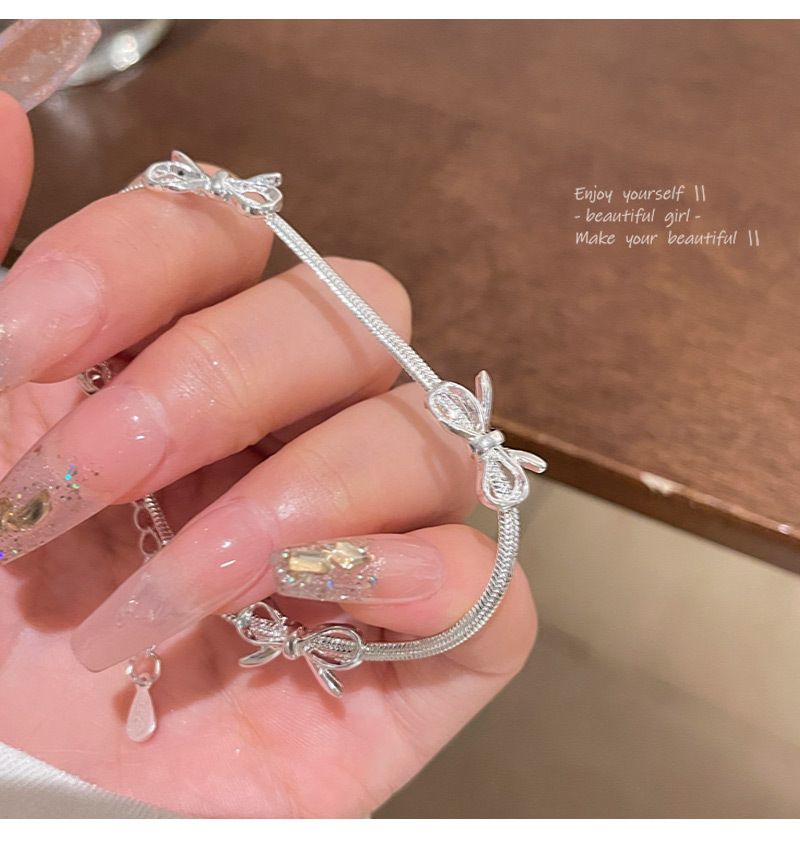 Bow snake bone chain bracelet women light luxury niche simple high end sense of the same style of Internet celebrity jewelry_voghion.com