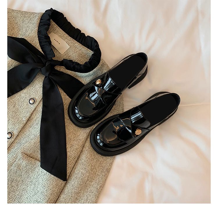 Sheepskin Version ~ Ultra Soft Genuine Leather Thick Sole Loafers For Women With Small Gold Buckle And Chunky Heel,_voghion.com