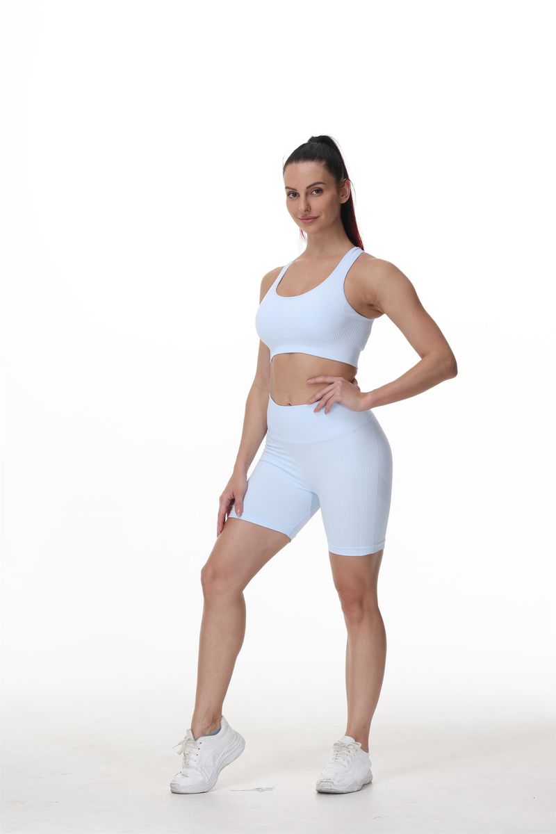 Backless Hollow Out Hip Lift Yoga Bra And Shorts Set_voghion.com
