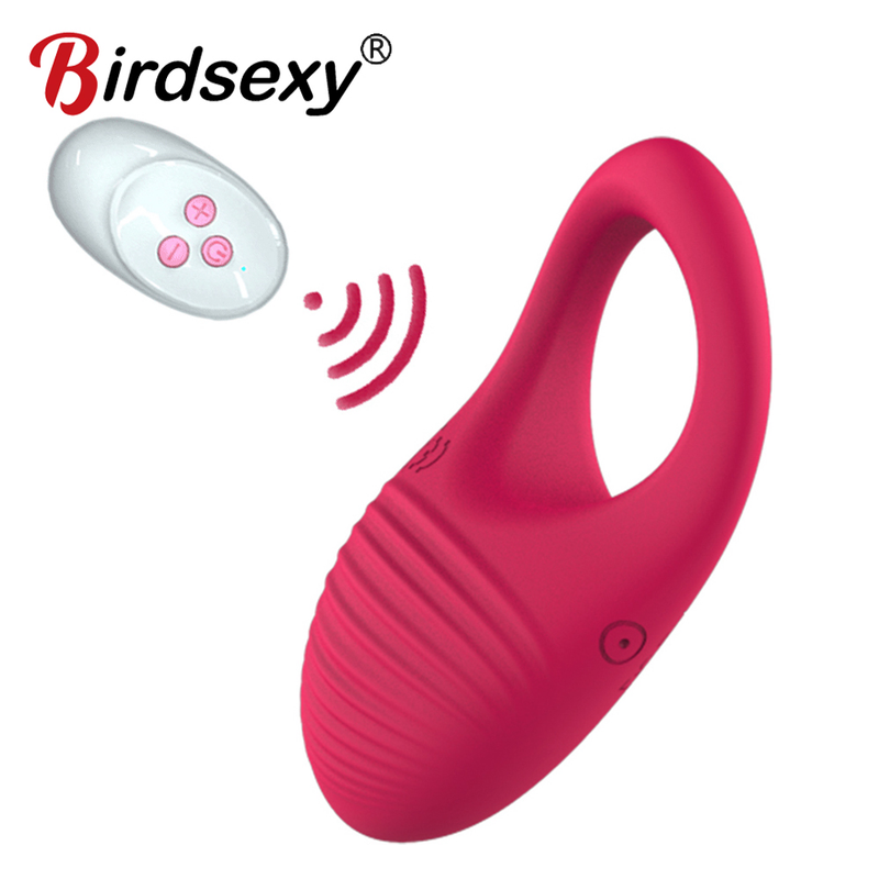 Kaukosäädin Langaton rengas Vibrator Clitoris Stimulation Sleeve for Ring Seksilelut miehille Miesten siveys_voghion.com