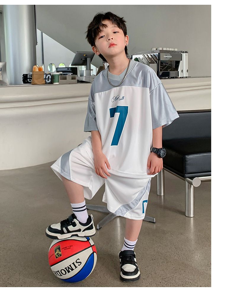 Kids’ Clothing Basketball Uniforms Boys Summer Short Sleeved Suits Quick Drying New Models For Middle And Large Children Summer Sportswear Handsome_voghion.com