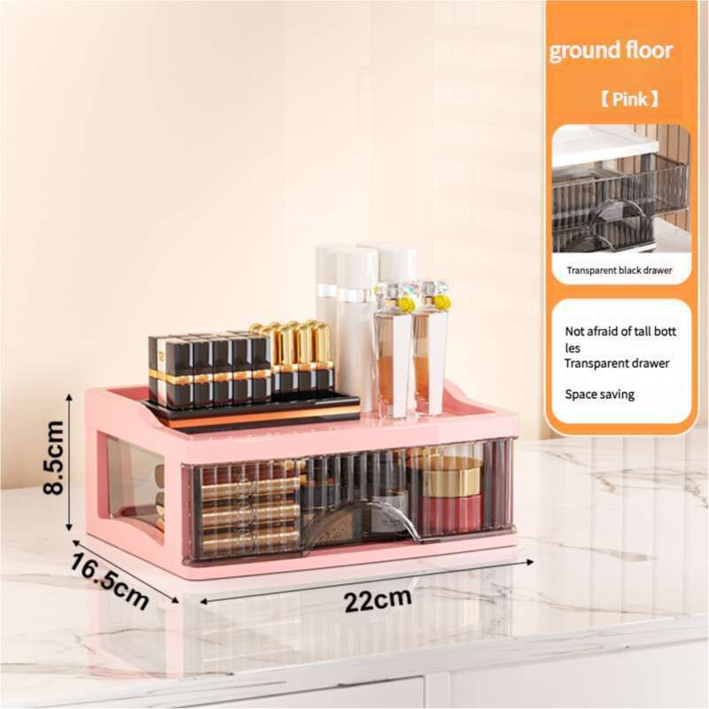 Nou sertar de lux ușor, stil desktop, multistrat, cosmetice transparente, cutie de depozitare pentru masă de toaletă, organizator de dulap_voghion.com