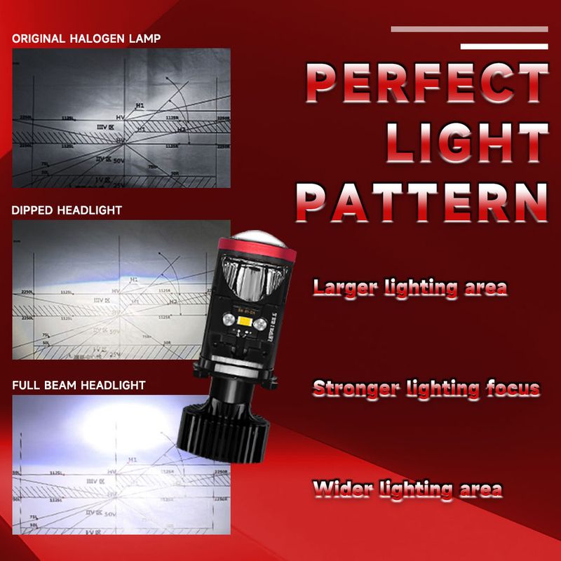Y8 120W reflektor samochodowy mini projektor soczewka 6000K światła mijania turbowentylator auto LED lampa H4 lewy prawy 12V 24V_voghion.com