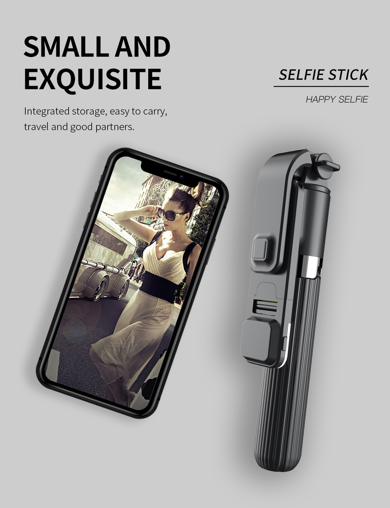 Tripé expansível para selfie com luz de preenchimento, controle de mote sem fio, compatível com iPhone, Samsung, Google,_voghion.com