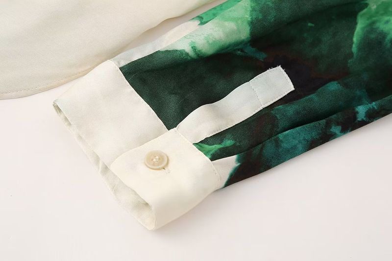 Vêtements pour femmes 2024 été nouvelle chemise à manches longues imprimée ensemble pantalon à jambe droite_voghion.com