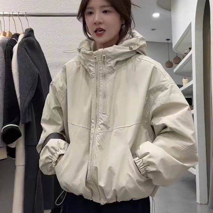 Kurze, wattierte und dicke Kapuzenjacke für Damen, Herbst/Winter 2025 – Neuer, vielseitiger Baumwollmantel für kleine Größen, trendig_voghion.com