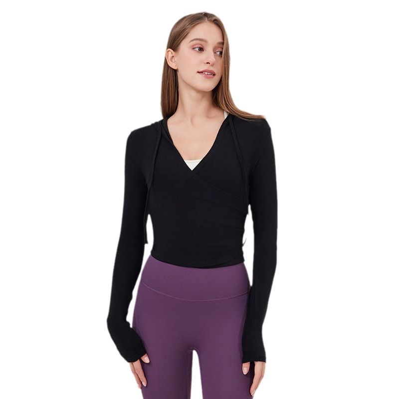 VVCX 2025s Slim Fit Top Sweet Spicy Girl Outerwear Fitess Wear Ruig Yoga Log Sleeve Slimmig T-shirt de sport à séchage rapide pour_voghion.com