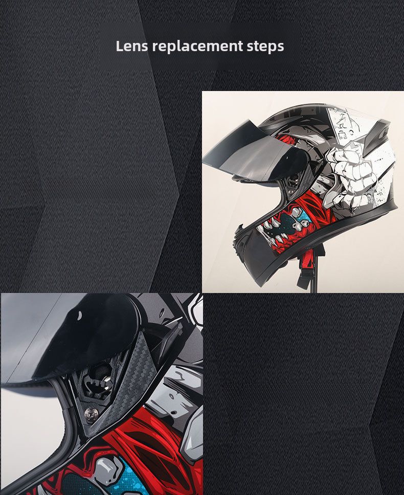 Doppellinsen-Motorradhelm Herren-Trailrunning-Helm Elektrischer Damen-Winter-Vollschutzhut-Integralhelm_voghion.com